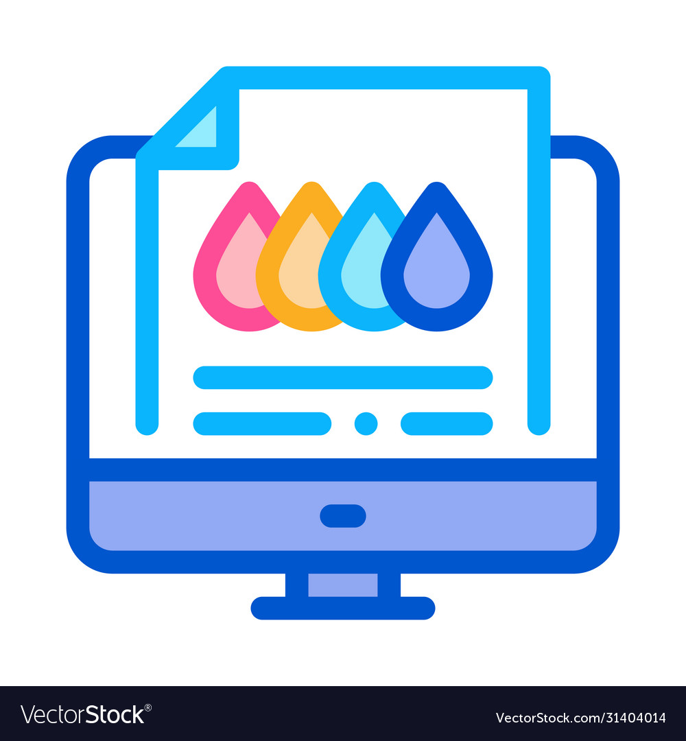 Printed sheet in computer icon outline