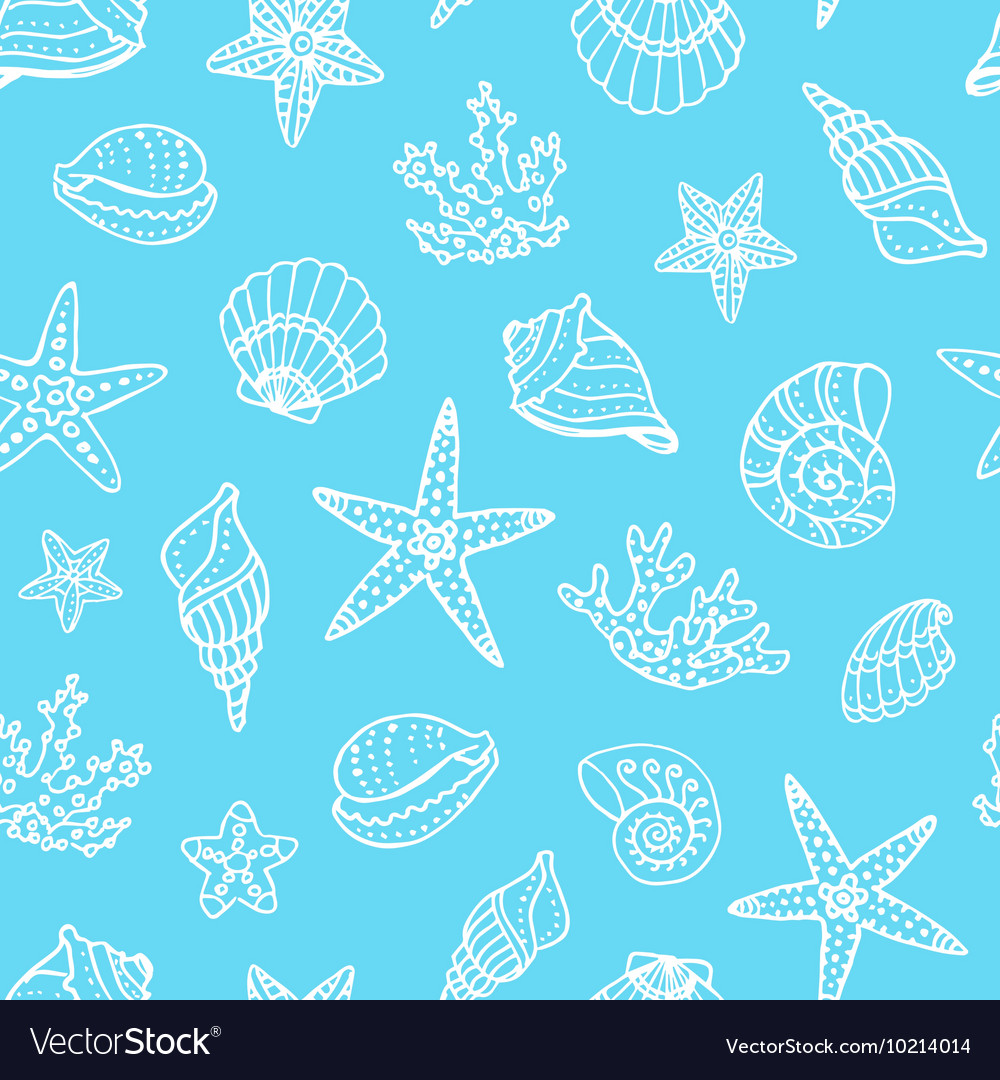 Sea seamless pattern Royalty Free Vector Image