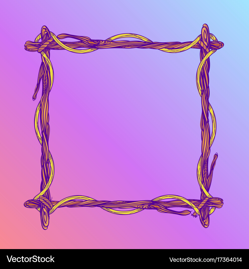Square frame made branches decorative element Vector Image