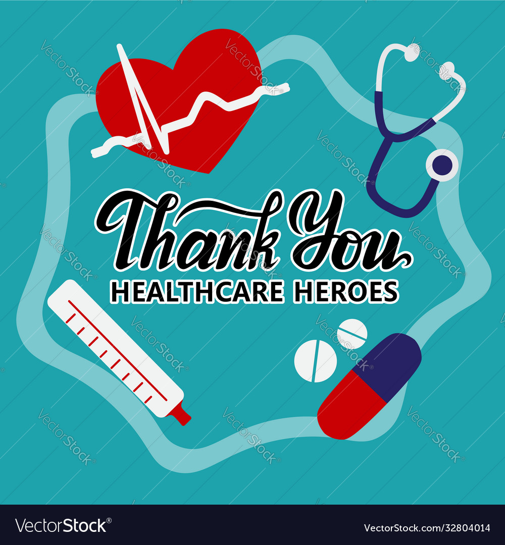 Thank You Healthcare Heroes Doctor Nurses Vector Image