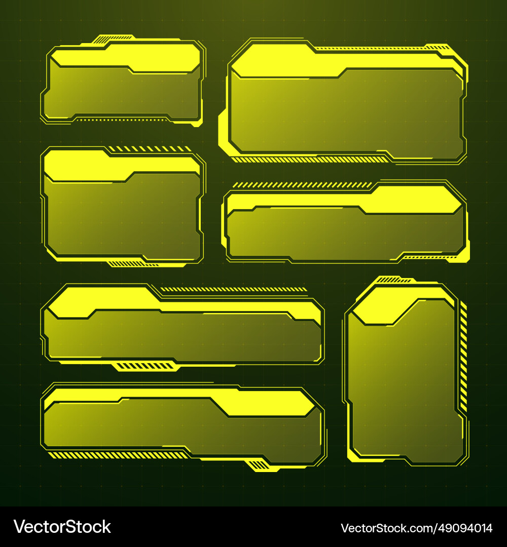 Yellow futuristic hud ui elements sci-fi user Vector Image