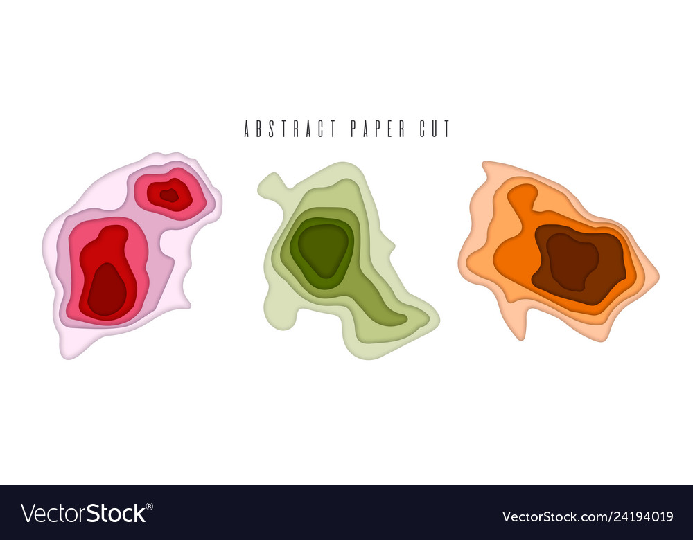 Banners set with 3d abstract background and paper