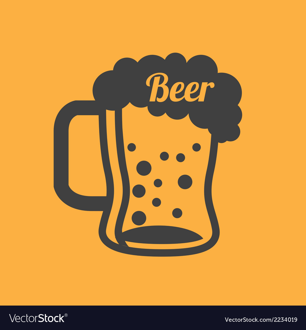 Beer design over orange background