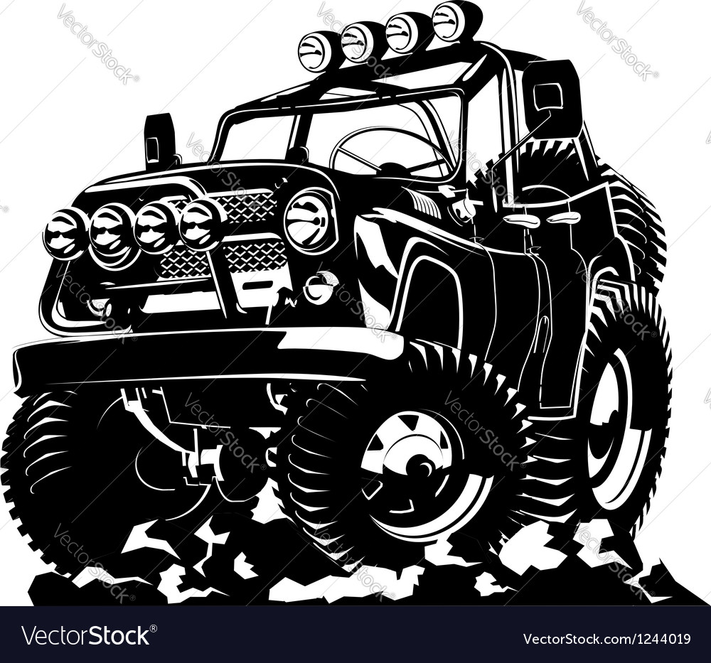 Cartoon jeep Royalty Free Vector Image VectorStock