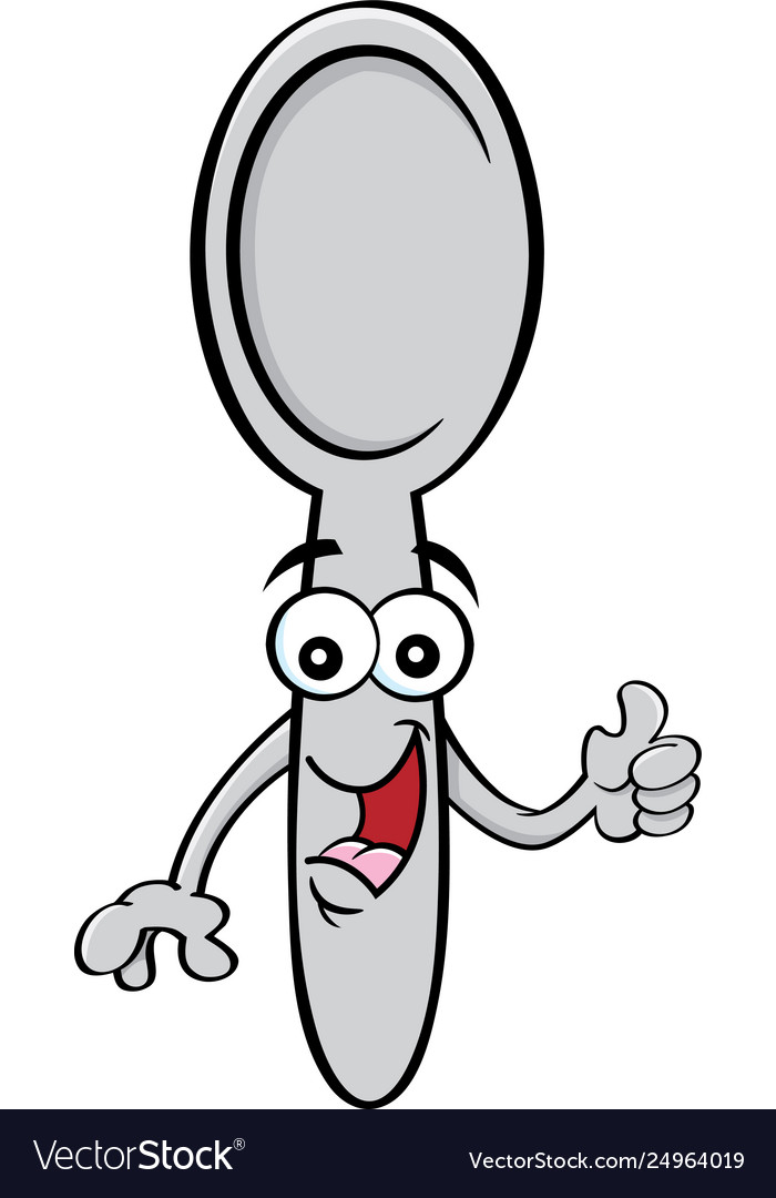 Cartoon smiling spoon giving thumbs up