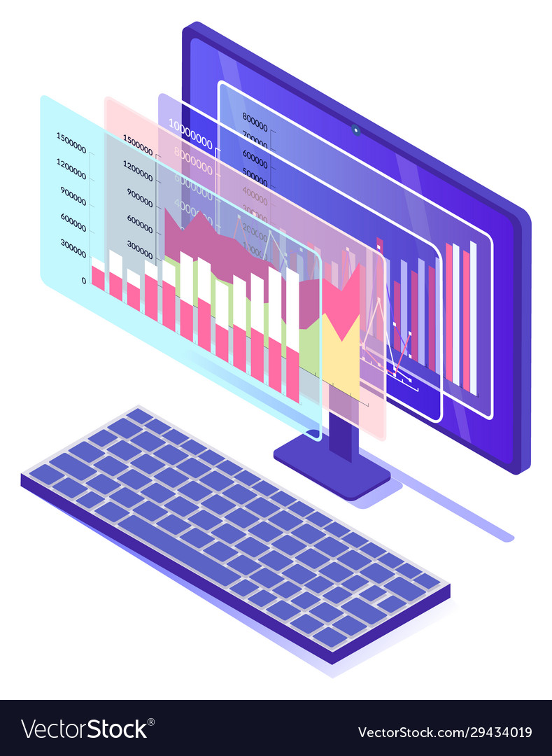 Digital analytics and data information analysis Vector Image