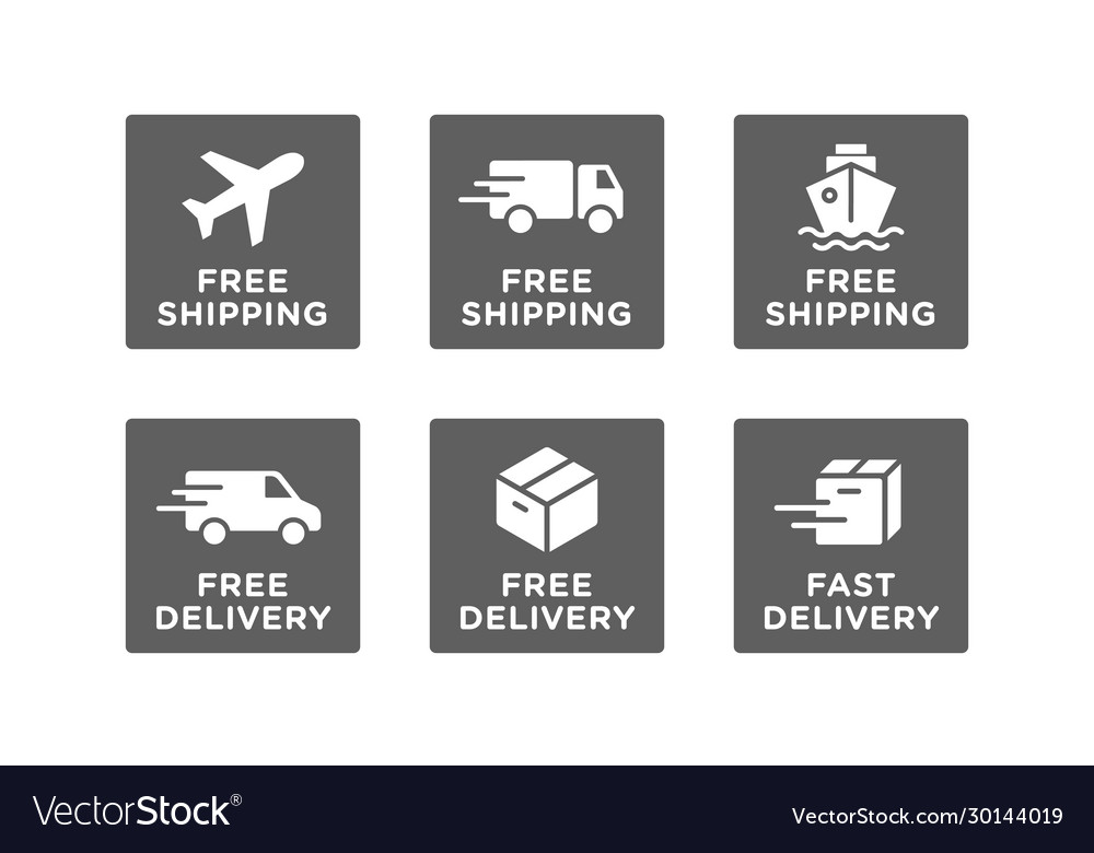Free shipping delivery icons set Royalty Free Vector Image