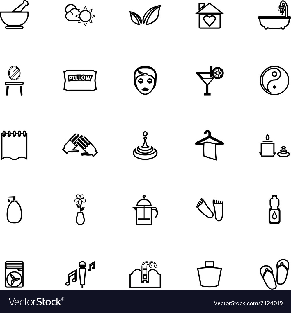 Massage line icons on white background