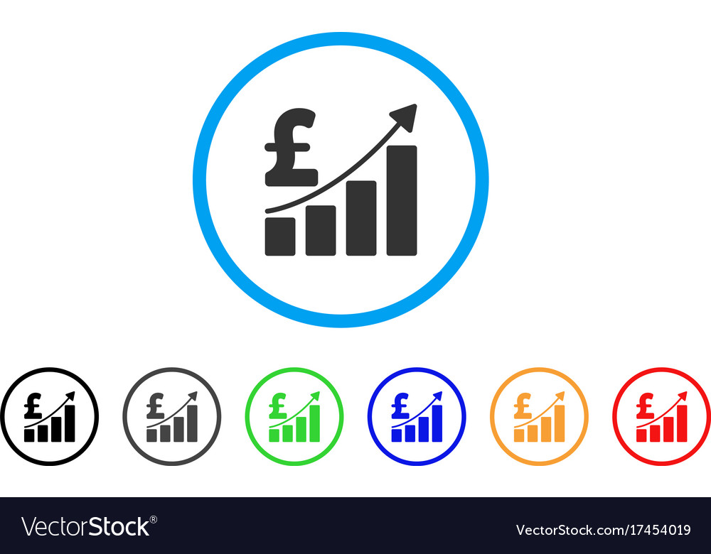 Pound sales growth chart rounded icon