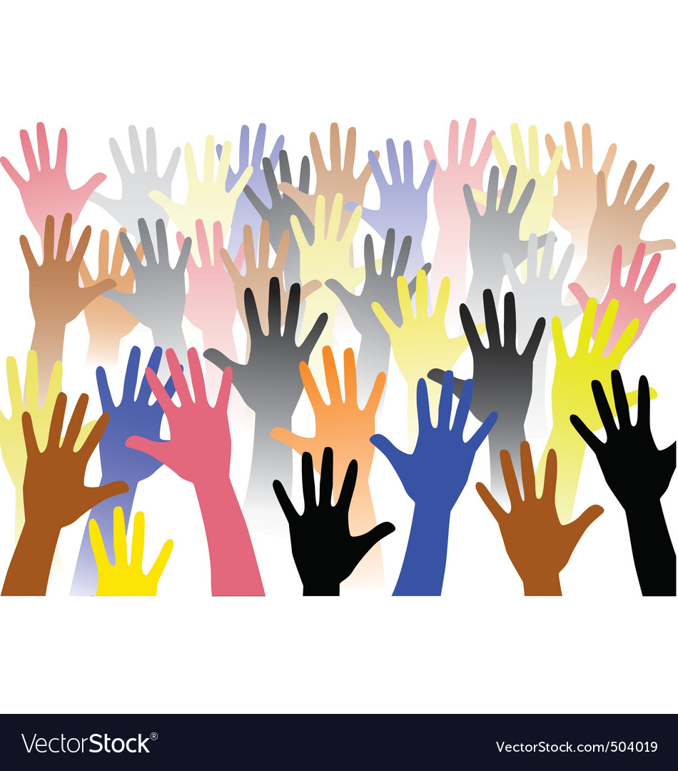Rise hand Royalty Free Vector Image - VectorStock
