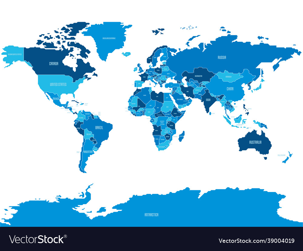 Simplified smooth border world map Royalty Free Vector Image