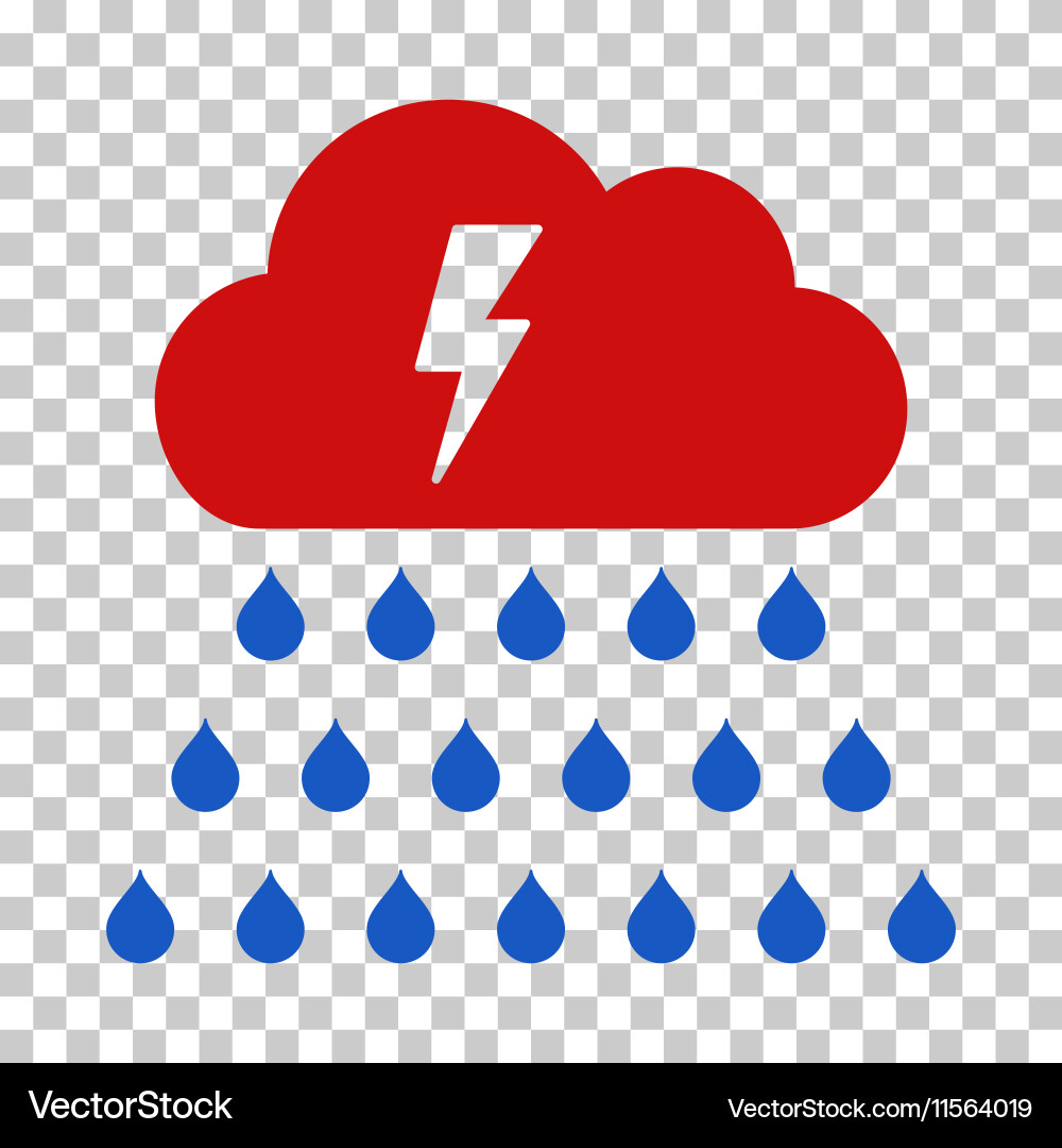 Thunderstorm rain cloud icon Royalty Free Vector Image