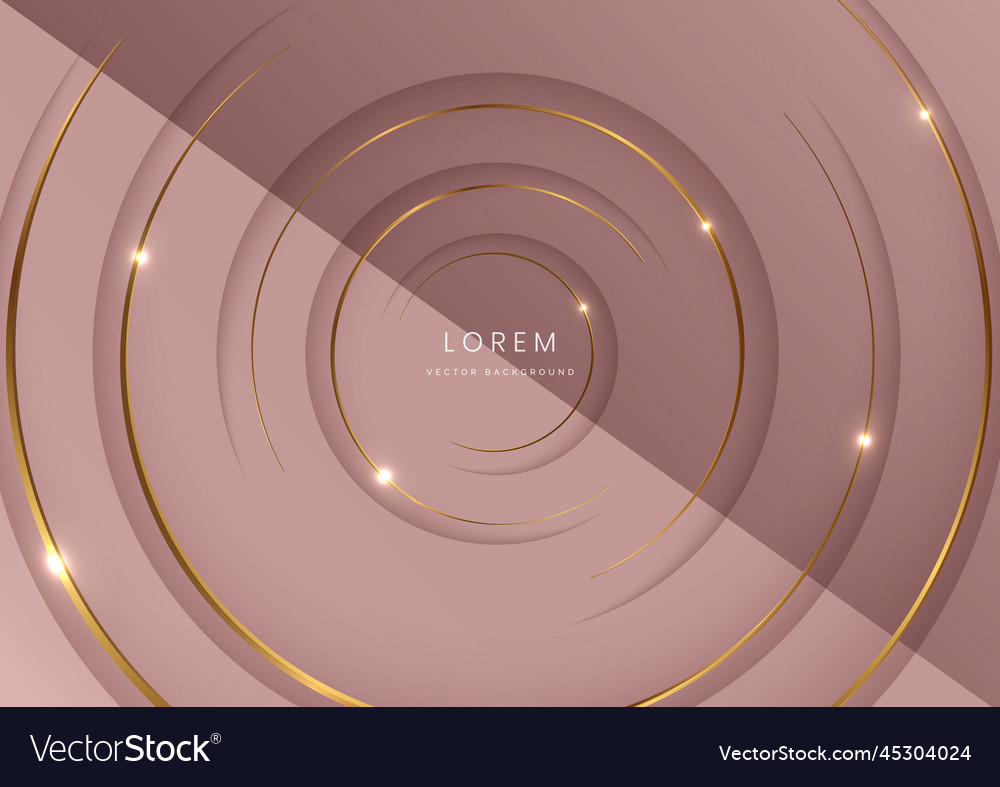 Abstract modern rose gold circles layers