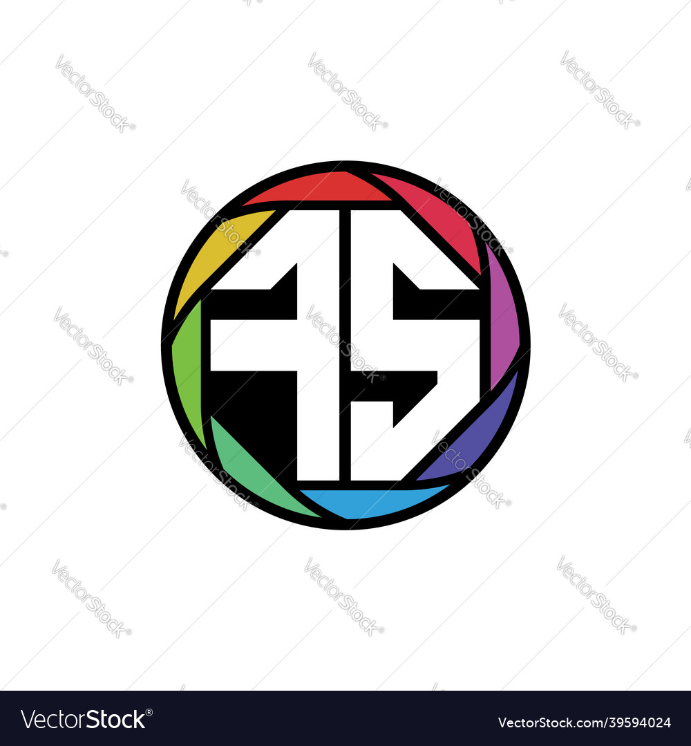 Fs monogram polygonal rainbow