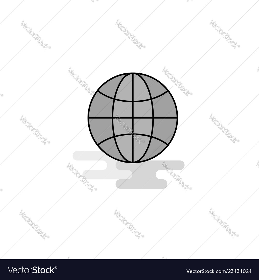 Globe web icon flat line filled gray