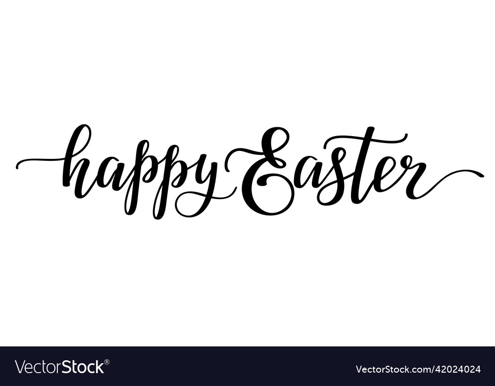 Happy easter black lettering design short phrase