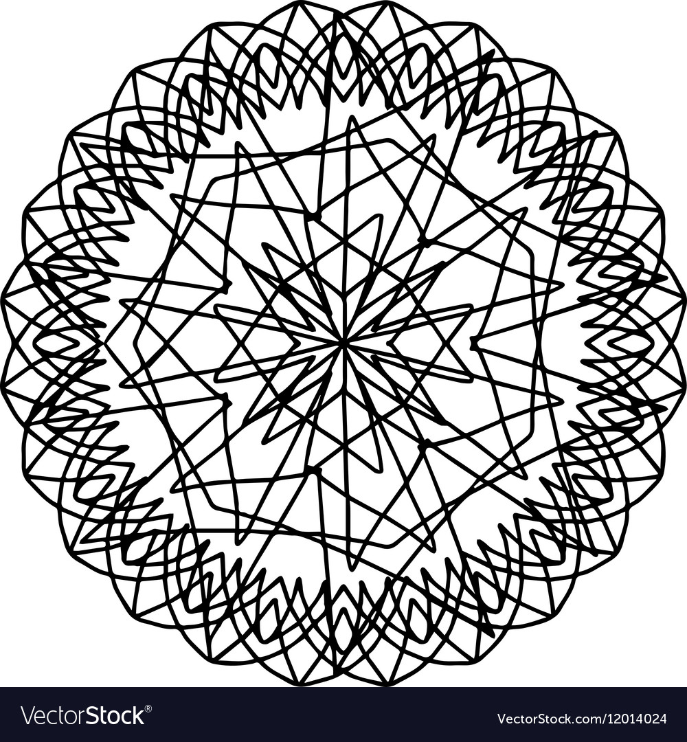 Mandala coloring page doodle Royalty Free Vector Image