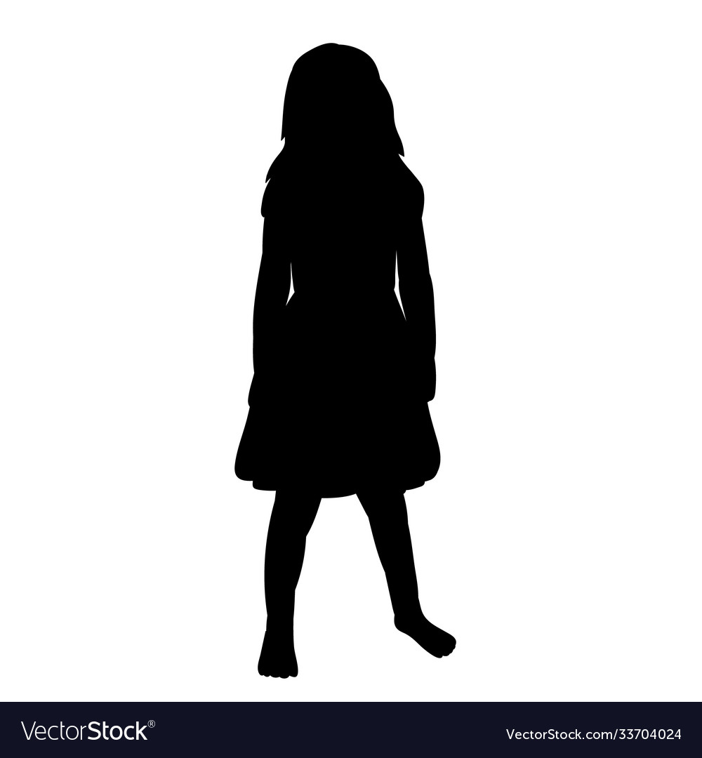 Silhouette a child girl Royalty Free Vector Image