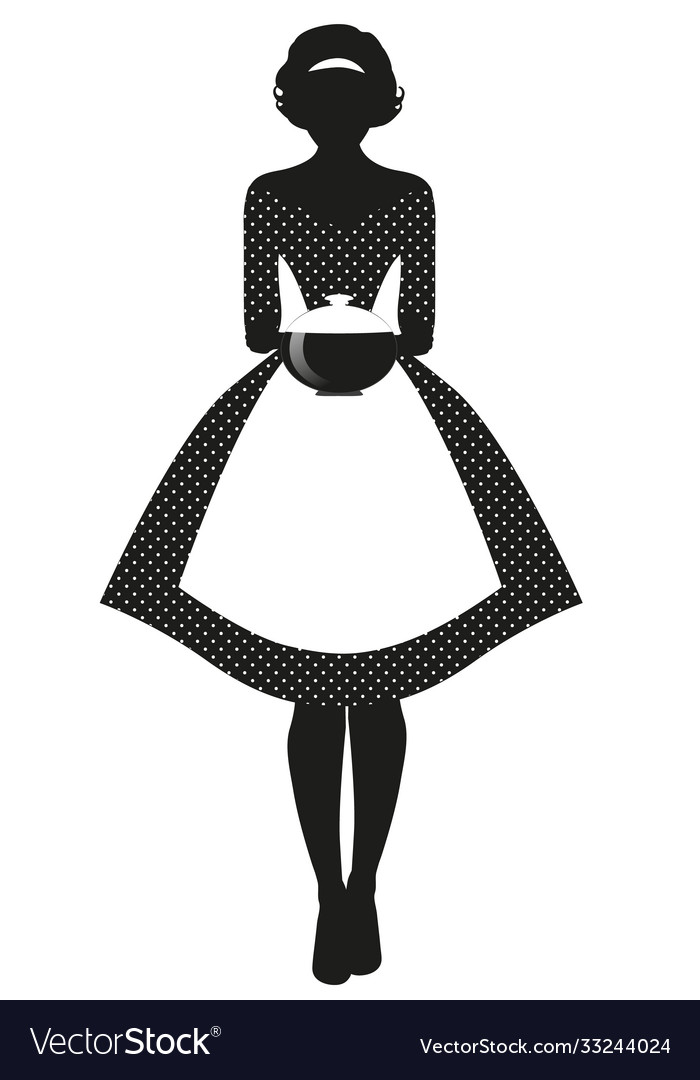 Silhouette housewife dressed in style