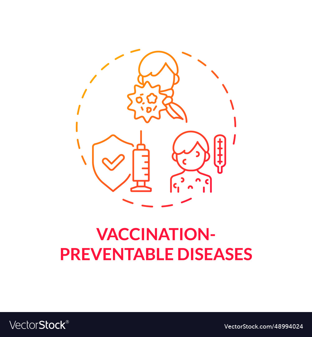 Thin gradient icon vaccination preventable Vector Image