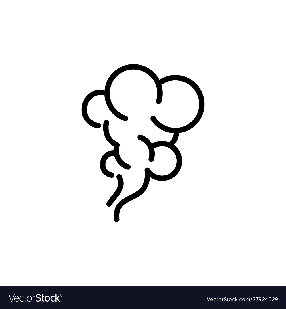 Blows steam cloud comic smoke line style Vector Image