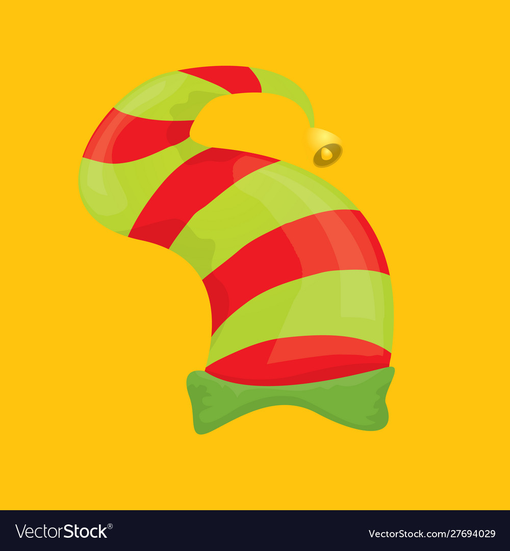 Christmas elf hat isolated on orange background