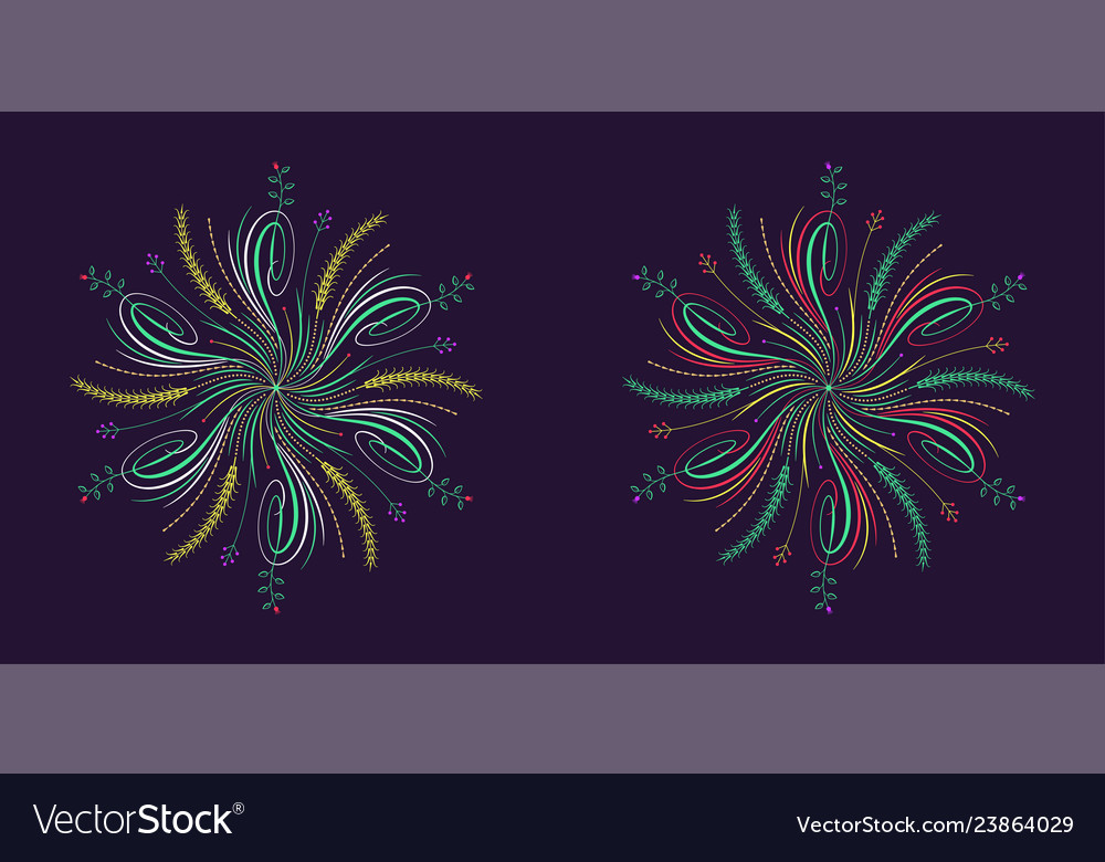 Floral flourish ornament in calligraphic style Vector Image