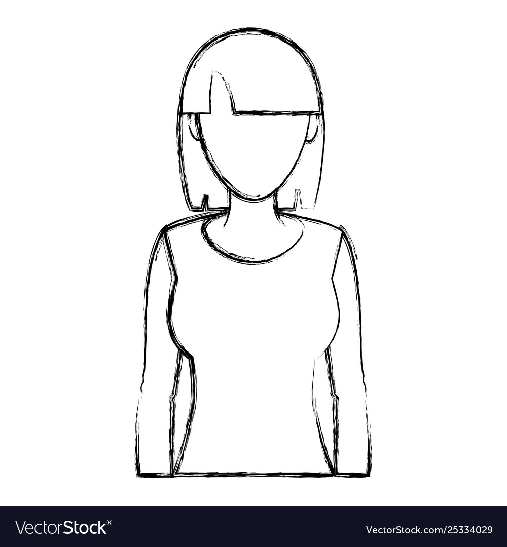Grunge Beauty Woman With Hairstyle And Long Hair Vector Image