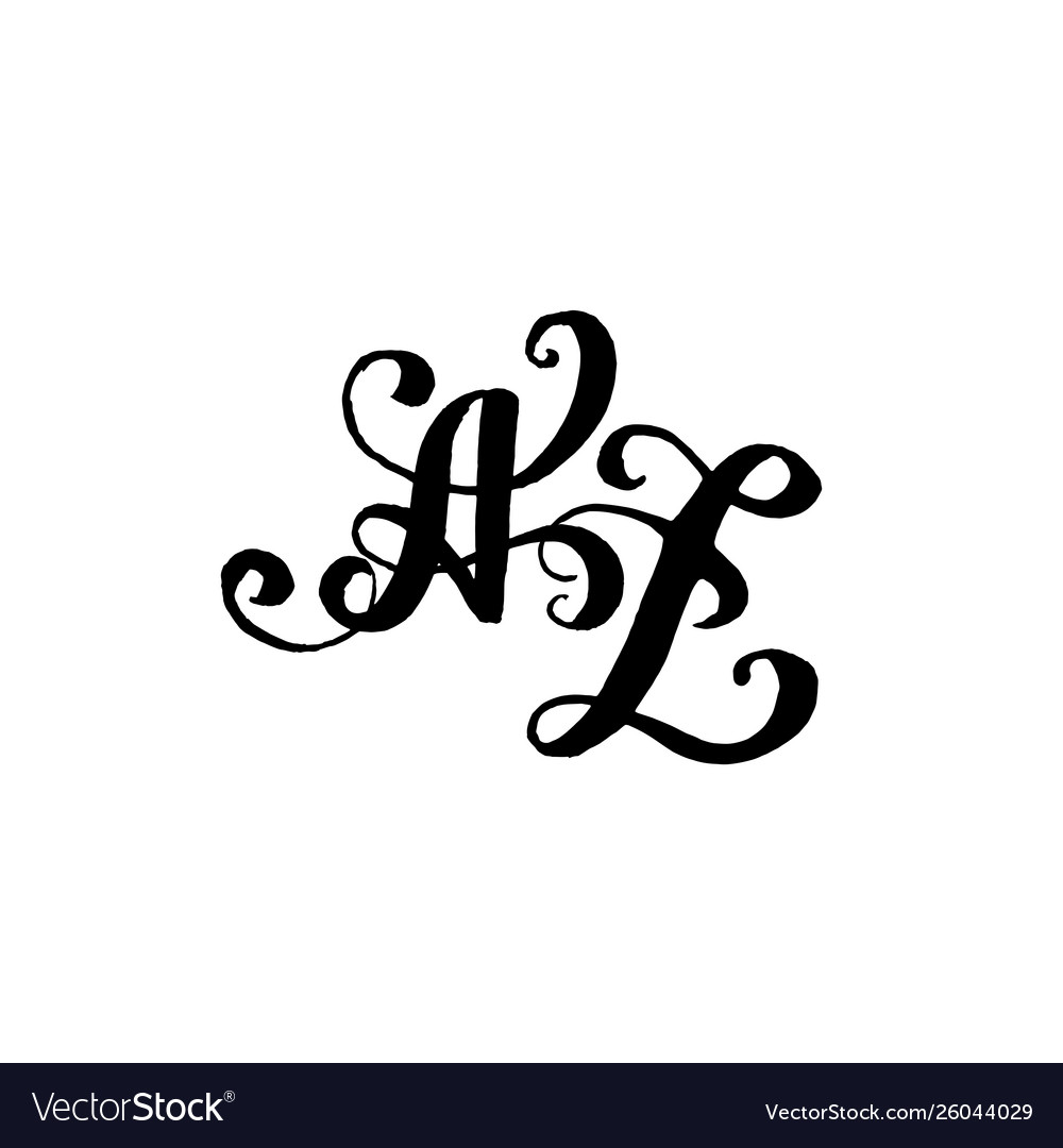 Hand drawn letters a and z for wedding logo