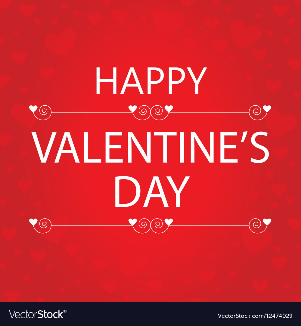 Happy valentines day greeting card with hearts Vector Image