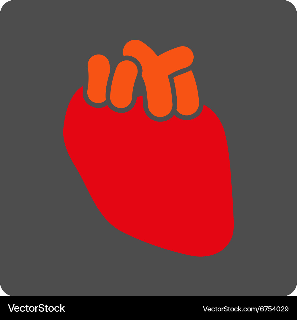 Heart rounded square button Royalty Free Vector Image