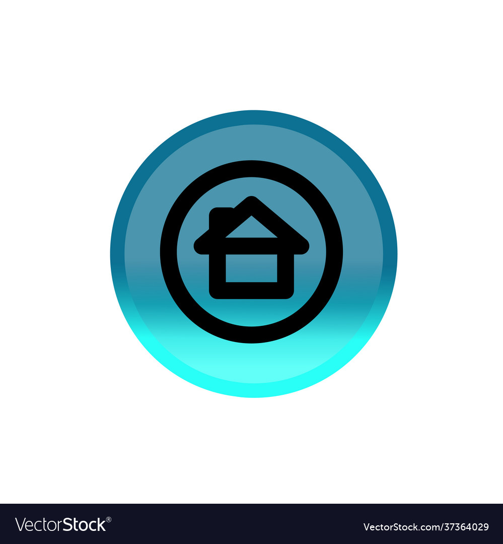 Home button icon blue round button editable Vector Image