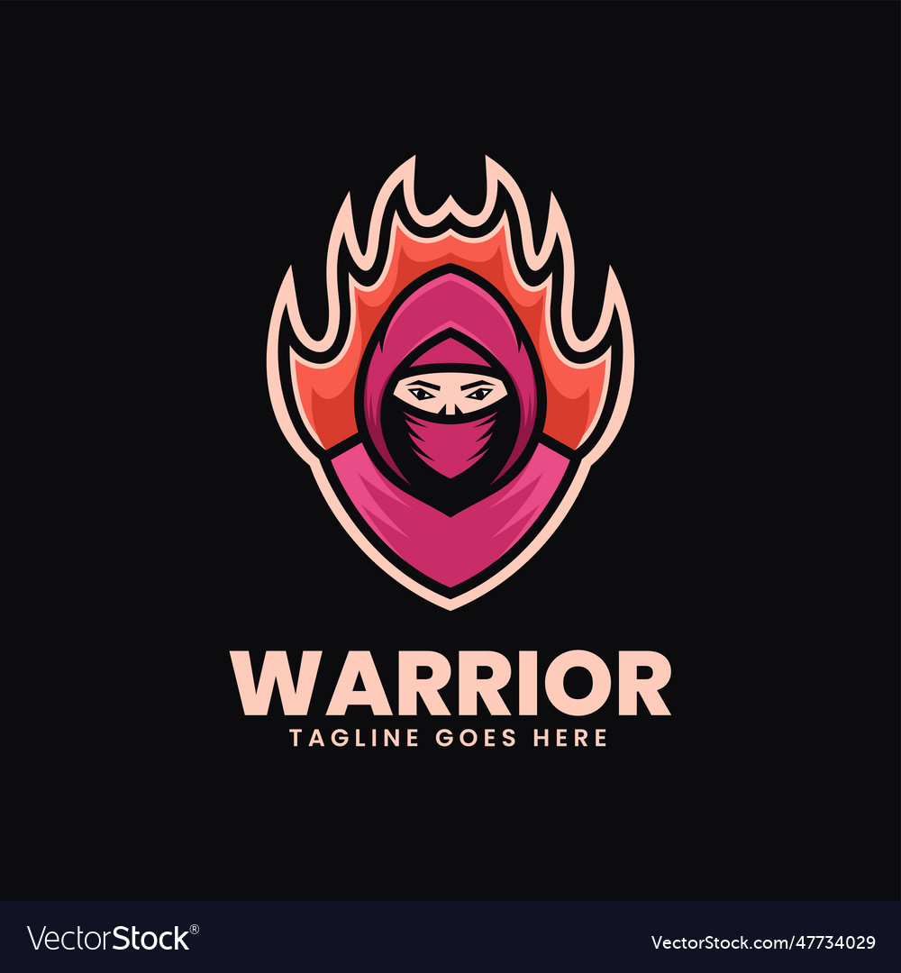 Logo warrior simple mascot style