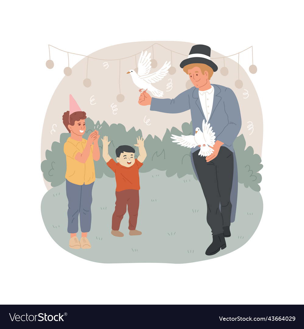 Magician show isolated cartoon Royalty Free Vector Image