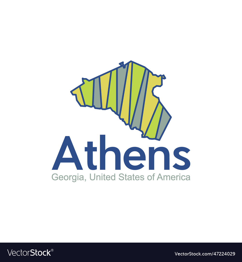 Map of athens georgia city geometric - Map Of Athens Georgia City Geometric Modern Design Vector 47224029