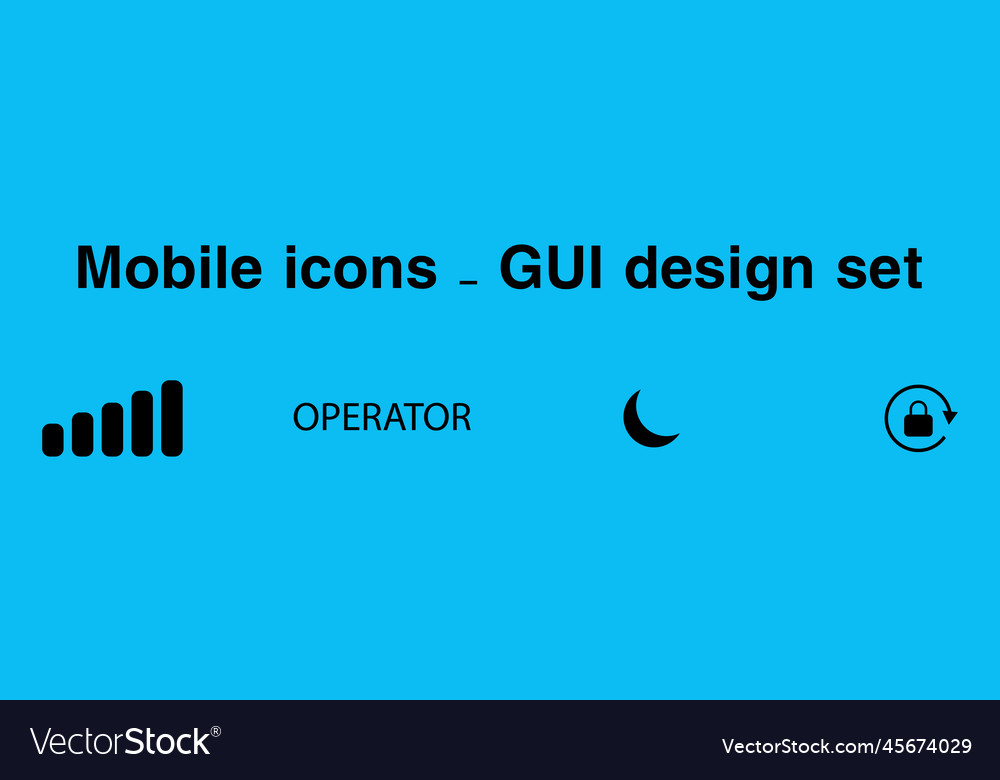 Mobile icons gui design set status bar icons Vector Image