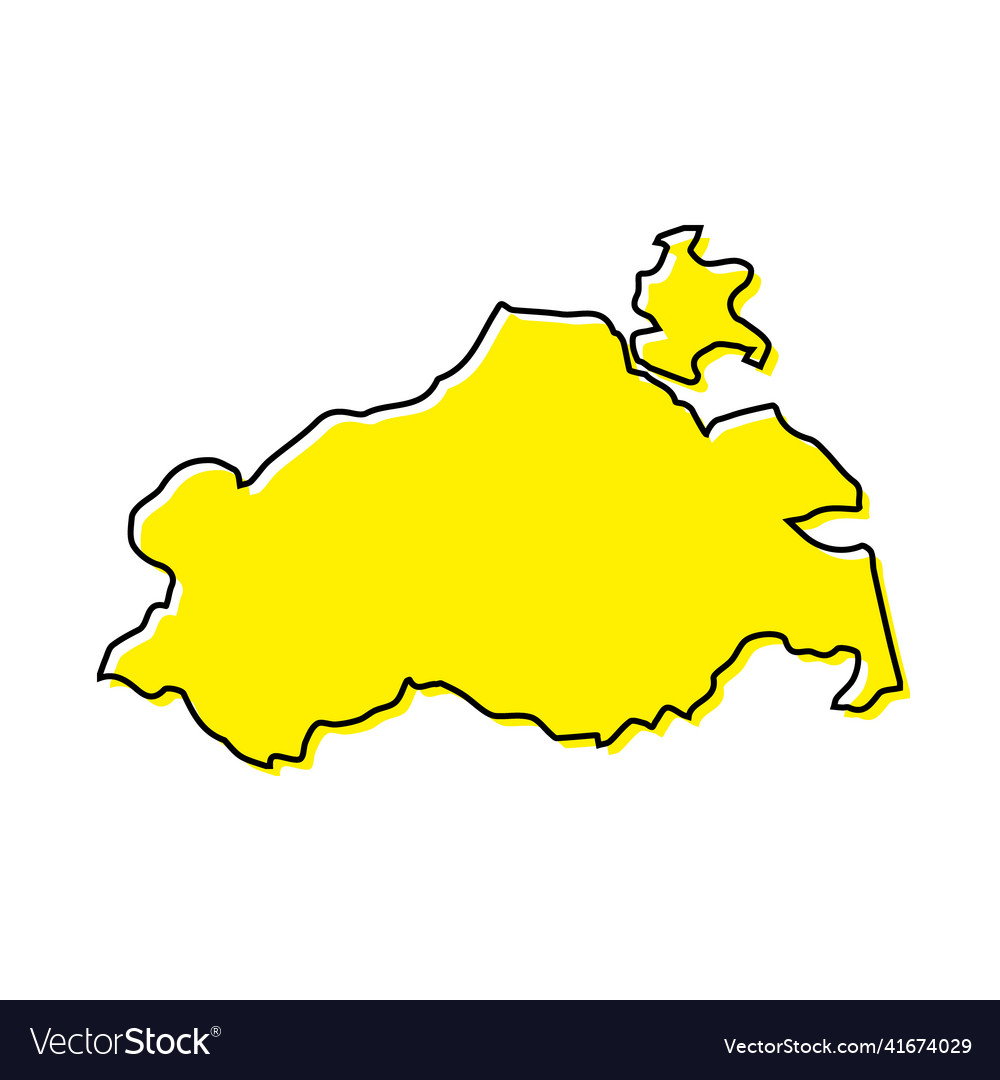 Einfache Umrisskarte von mecklenburg-western