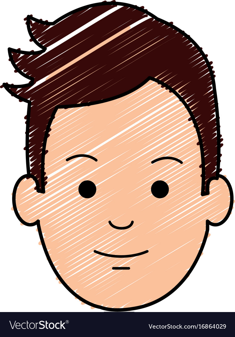 Young man head avatar character Royalty Free Vector Image