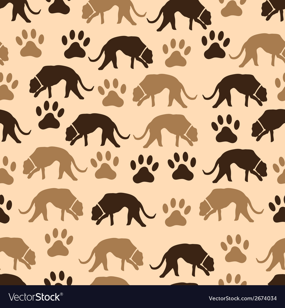 Dog and footprint seamless pattern eps10