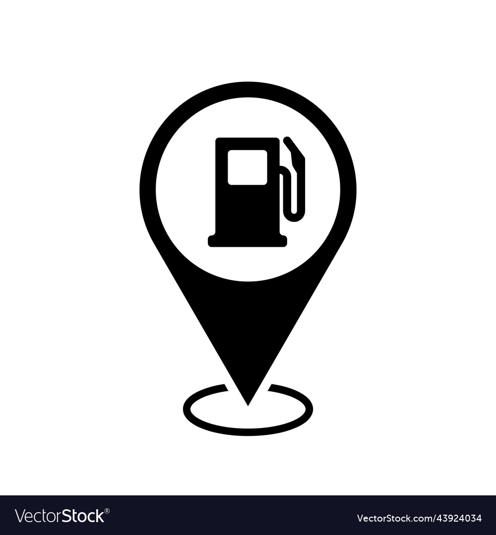 Gas station location map pointer fuel icon