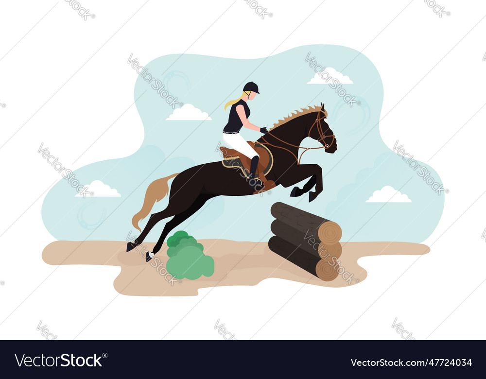 Horse cross equestrian eventing Royalty Free Vector Image