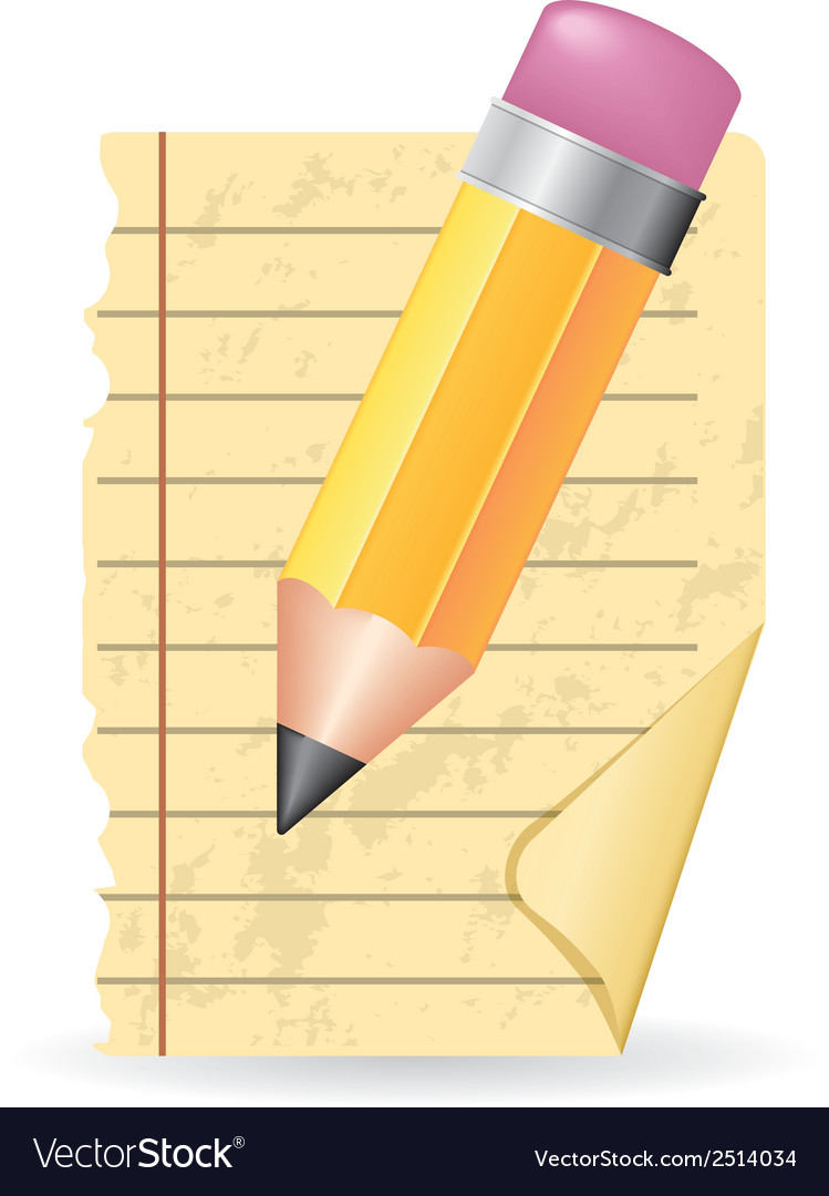 Paper and pencil Royalty Free Vector Image - VectorStock