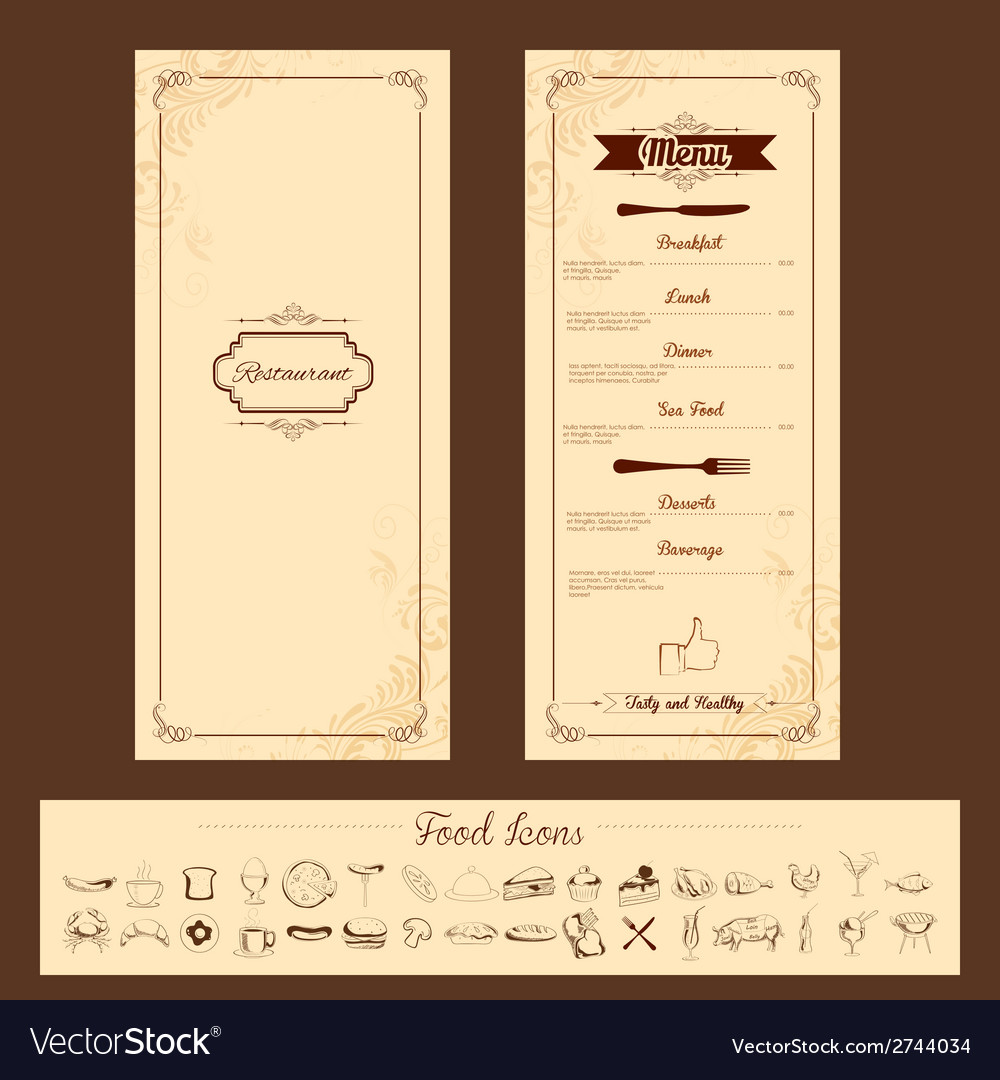 menu chart template