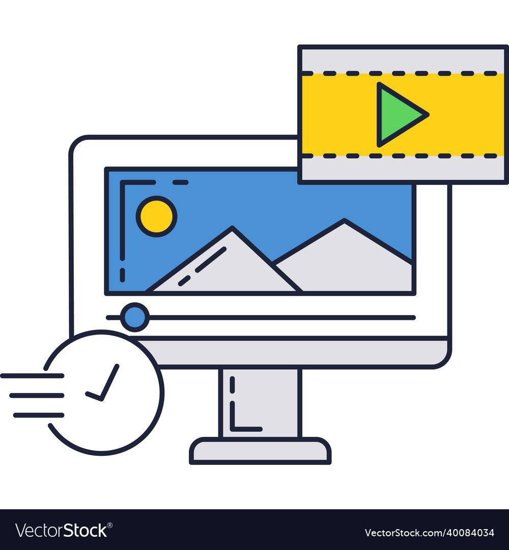 Video file icon online digital media Royalty Free Vector