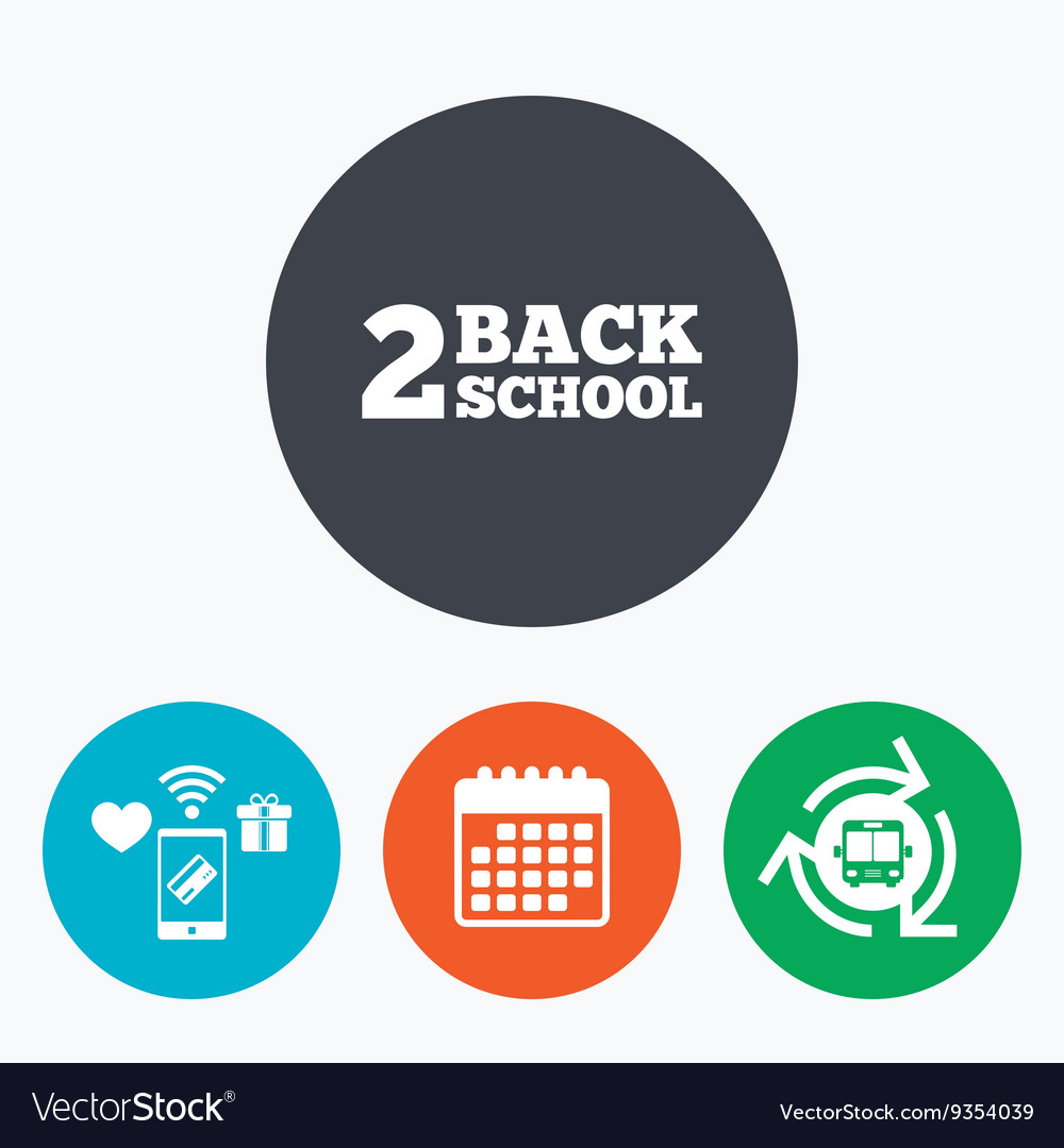 Back to school sign icon 2 symbol