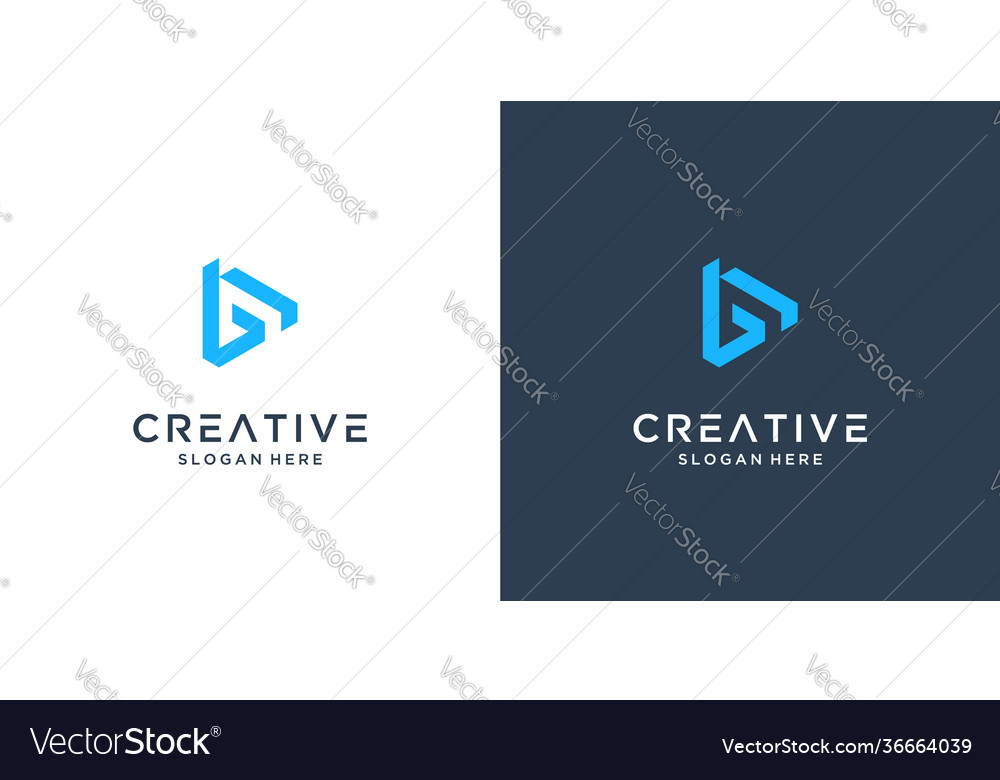 Creative abstract letter b logo design template