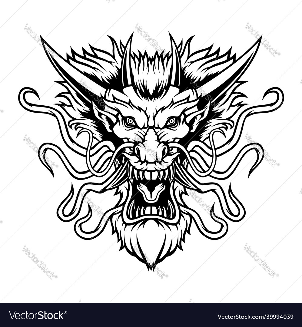 Dragon head Royalty Free Vector Image - VectorStock