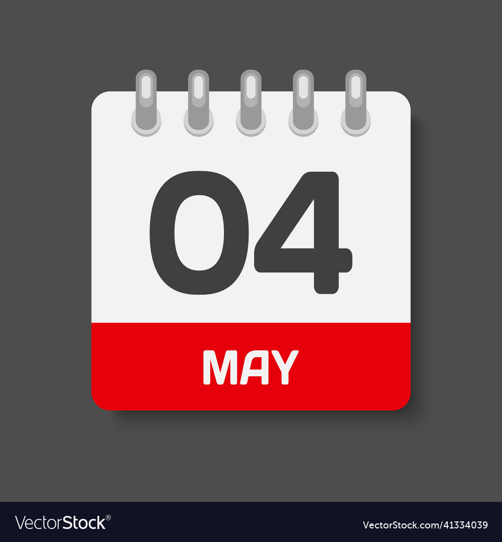 Icon day date 4 may template calendar page