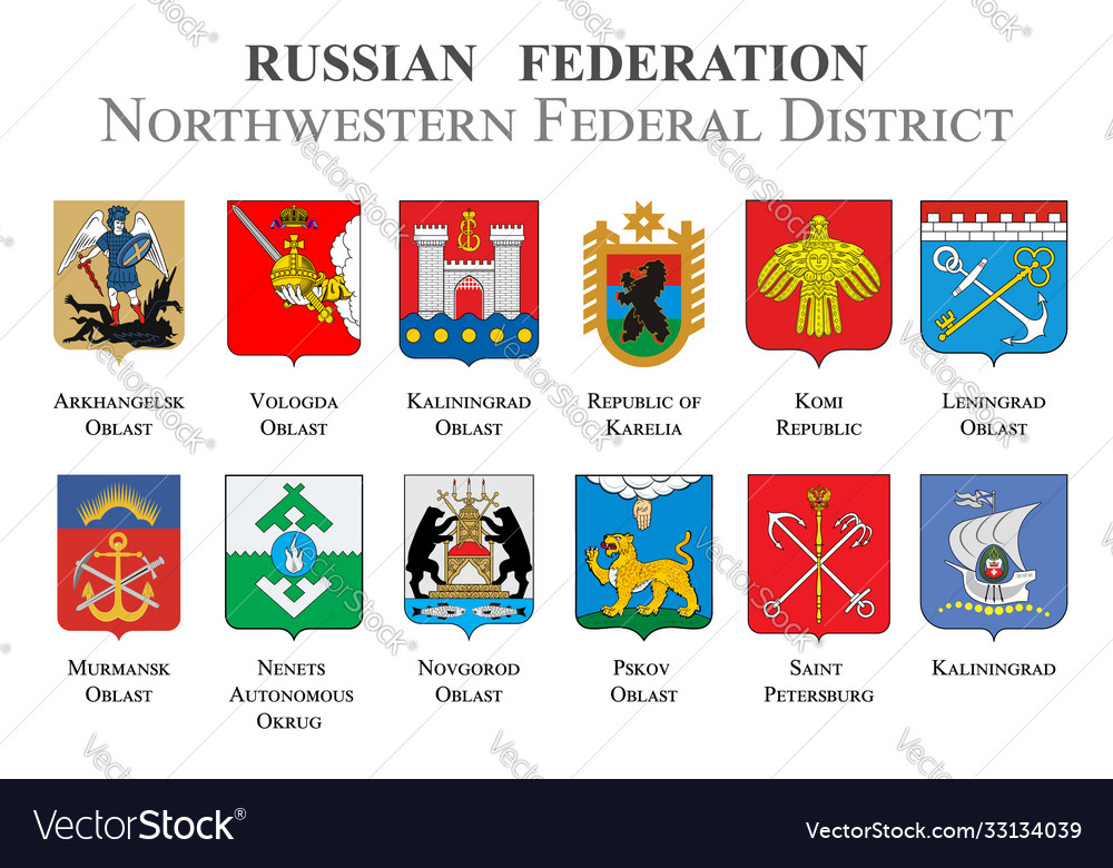 Set flags in state coat arms