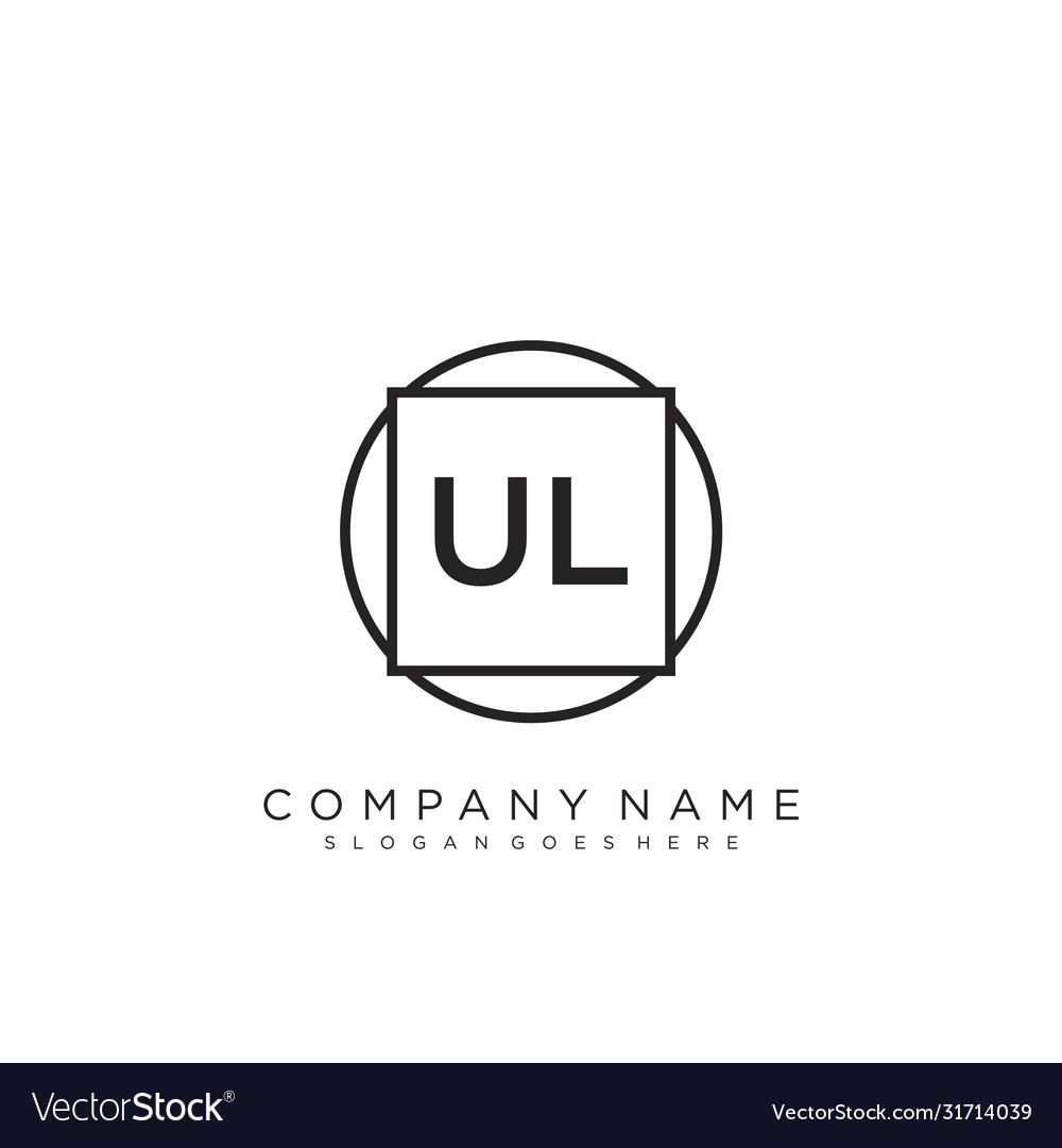 Ul initial handwriting logo design Royalty Free Vector Image